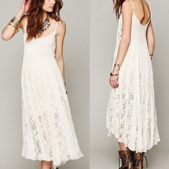 Free People Victorian Lace flowy Sundress Dress - Picture 2 of 8